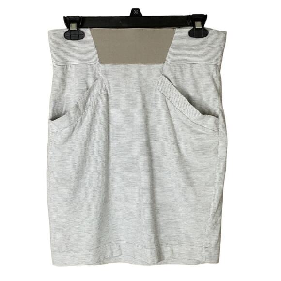 BCBGeneration Striped Jersey Pencil Skirt Gray White Size Medium - Picture 2 of 7